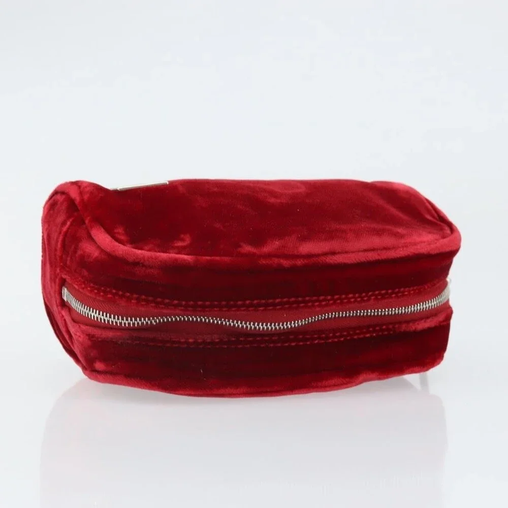 Fendi Pouch Velor Red Velour